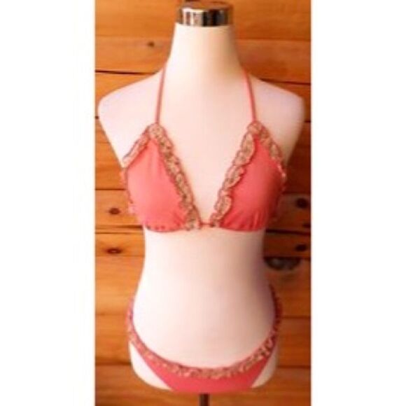 ✨Victoria Secret Coral String Bikini Set✨ - Picture 2 of 8